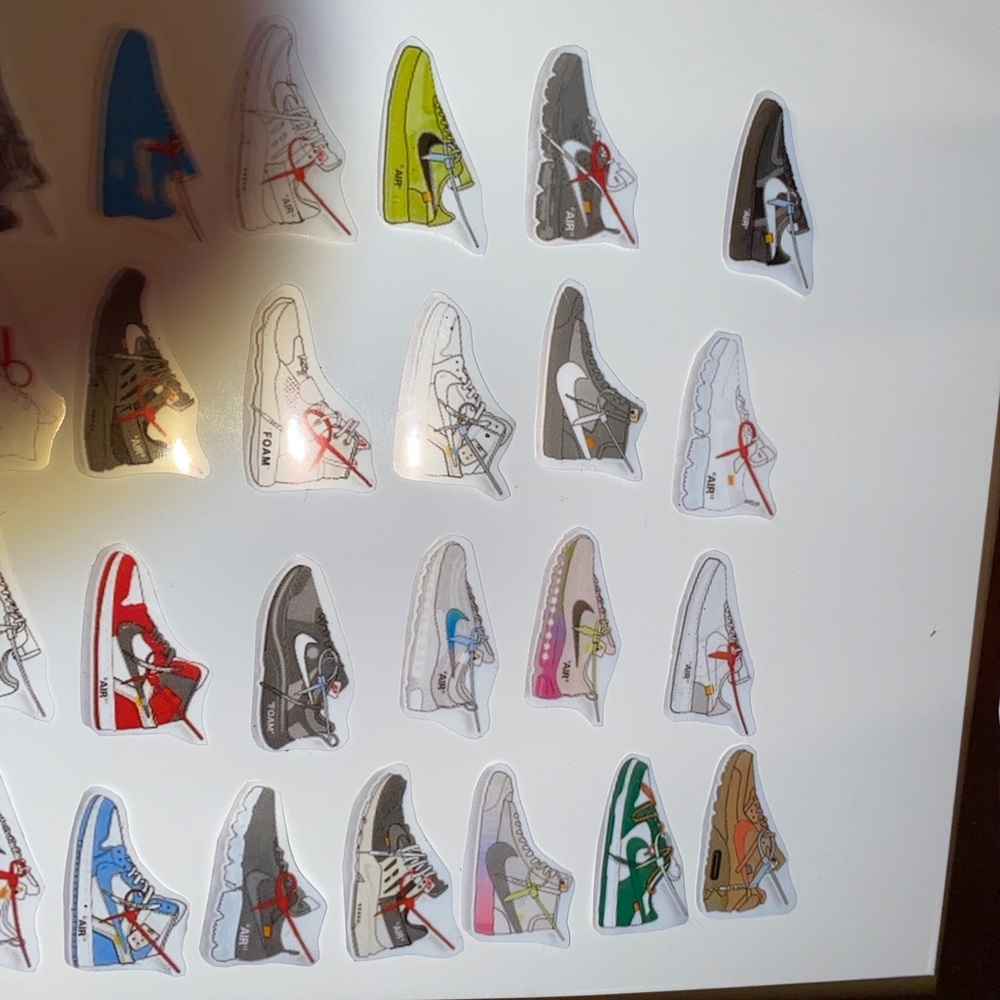 Shoe stickers made out of vinyl sticker paper